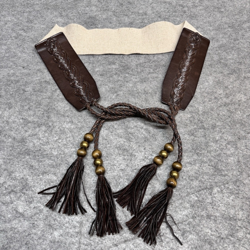 Betsey Johnson Belt Womens Brown Wrap Tassel Boho Western Tie